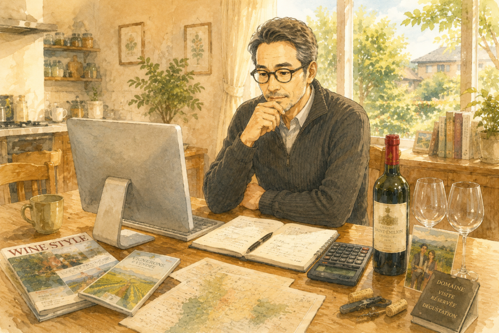 定年後のワインショップ開業について調べている