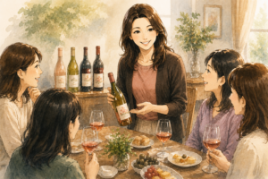 自宅でワイン会を開催している