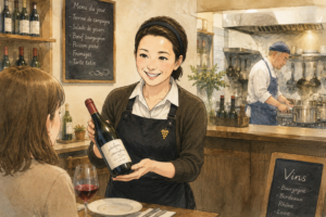 夫婦でビストロを営むソムリエの妻