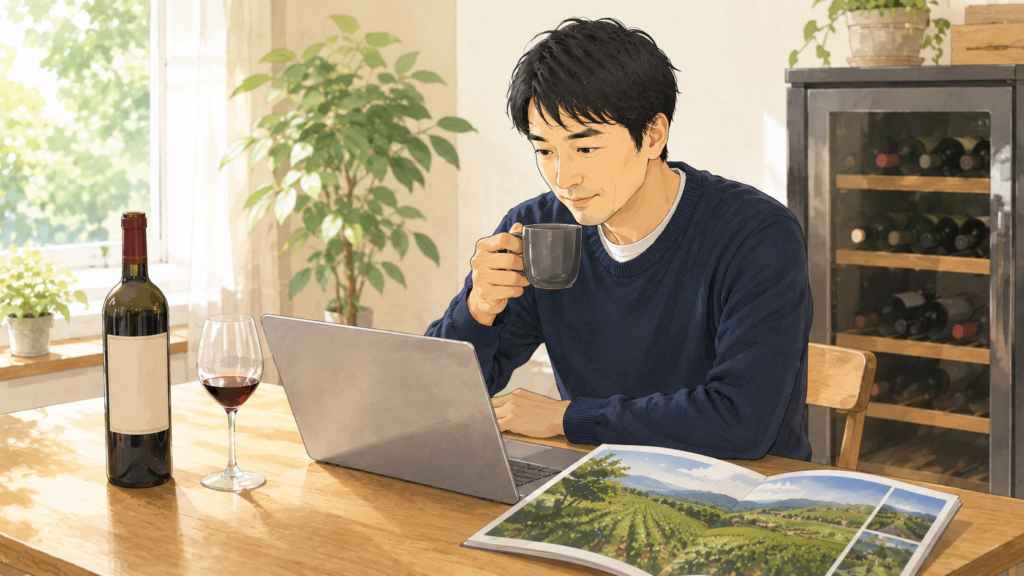 休日に酒販免許取得方法を調べている30代後半会社員