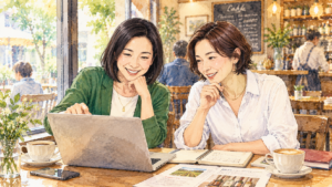 友達と副業で通販ワインショップ開店を計画中のイメージ